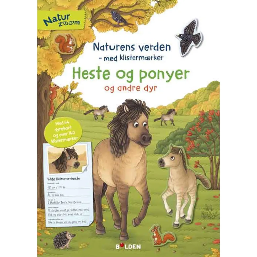 Naturens verden – med klistermærker – Heste og ponyer og andre dyr