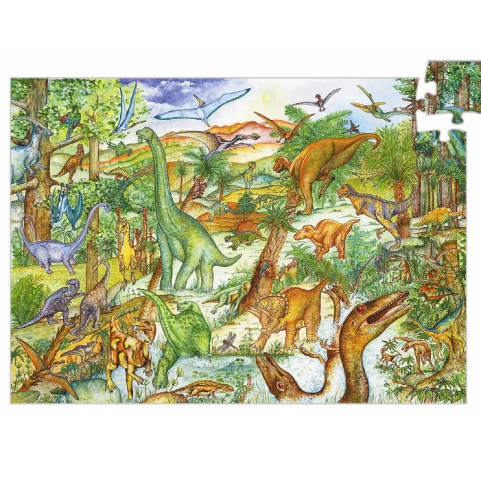 Observationspuslespil med Dinosaurer (100 brikker)