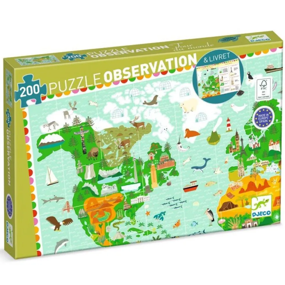 Observationspuslespil med Verdens monumenter (200 brikker)