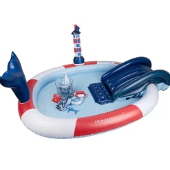 Ocean Stripes Adventure Badebassin med Rutsjebane (210 cm)