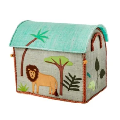 Opbevaringskurv Jungle Blå (lille)