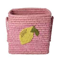 Opbevaringskurv Med Big Lemon Broderi Og Håndtag (small)