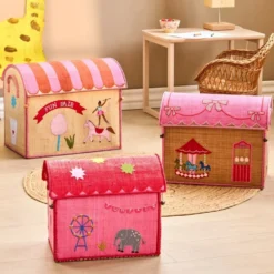 Opbevaringskurv med Fun Fair i Pink i Mellem