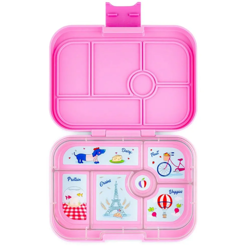 Original Madkasse med 6 Rum i Power Pink/ Paris Tray