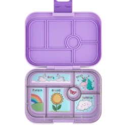 Original Madkasse Med 6 Rum Lavender Purple/Unicorn Tray