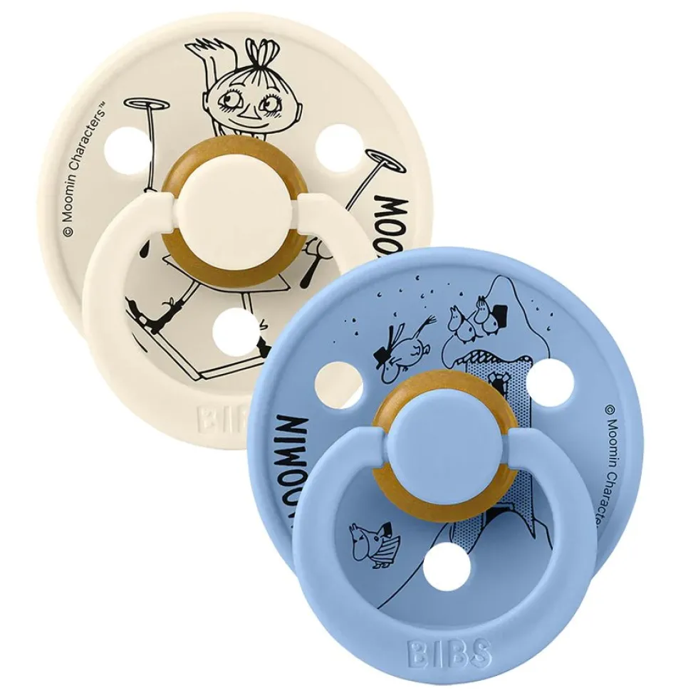 2-Pak BIBS X Mumi Mymlen Colour Sut Ivory/Sky Blue (Str 2)