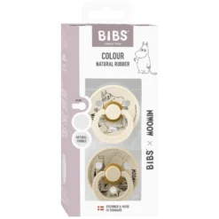 2-Pak BIBS X Mumi Snorkfrøken Colour Sut Ivory/Vanilla (Str 2)