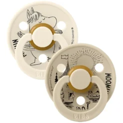 2-Pak BIBS X Mumi Snorkfrøken Colour Sut Ivory/Vanilla (Str 2)