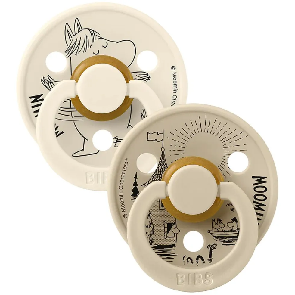 2-Pak BIBS X Mumi Snorkfrøken Colour Sut Ivory/Vanilla (Str 2)