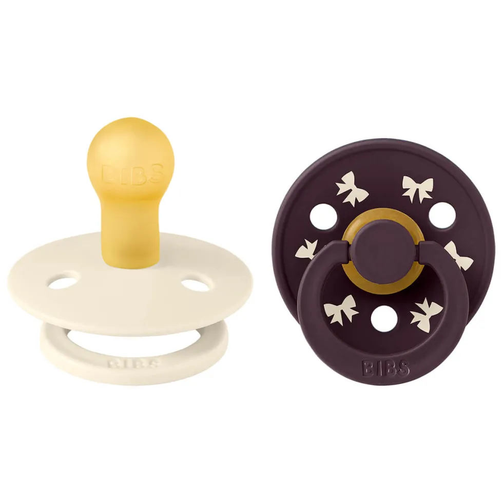 2-Pak Holiday Bow Colour Sut Ivory/Plum (str 1)