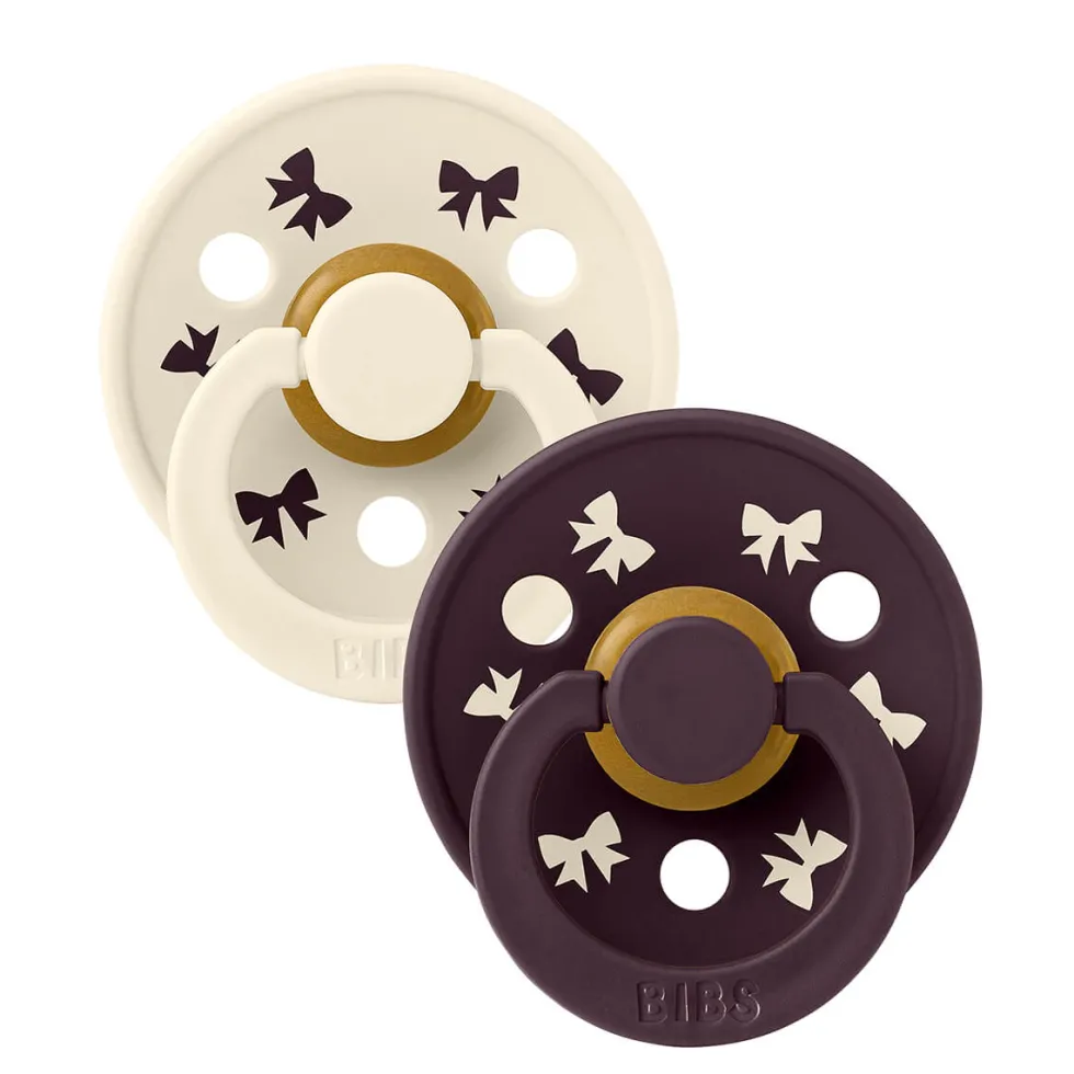 2-Pak Holiday Bow Colour Sut Ivory/Plum (str 2)