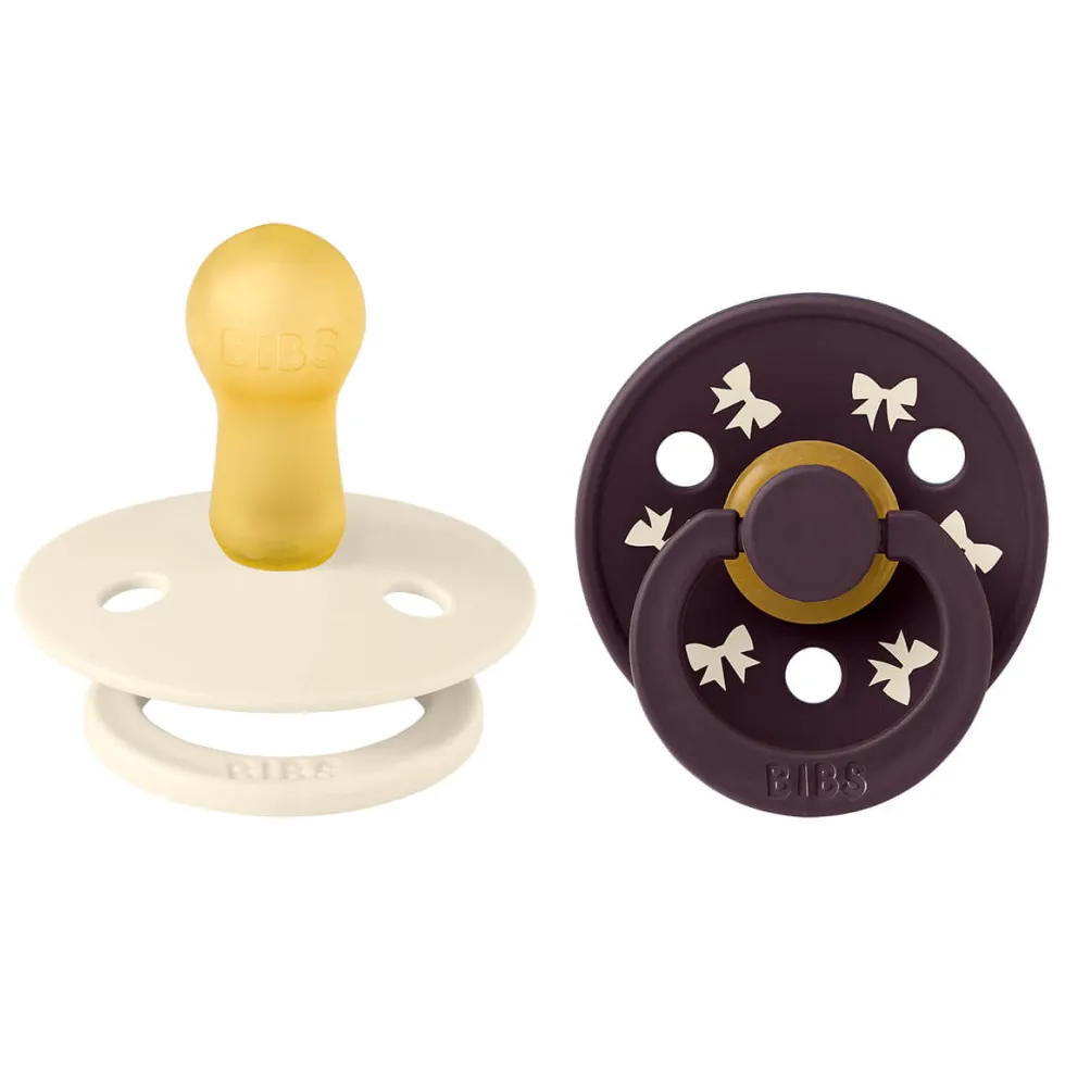 2-Pak Holiday Bow Colour Sut Ivory/Plum (str 2)