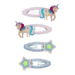 4-Pak Hårspænder Magical Unicorn