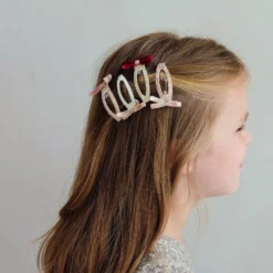 4-Pak Hårspænder Skinny Velvet Bow