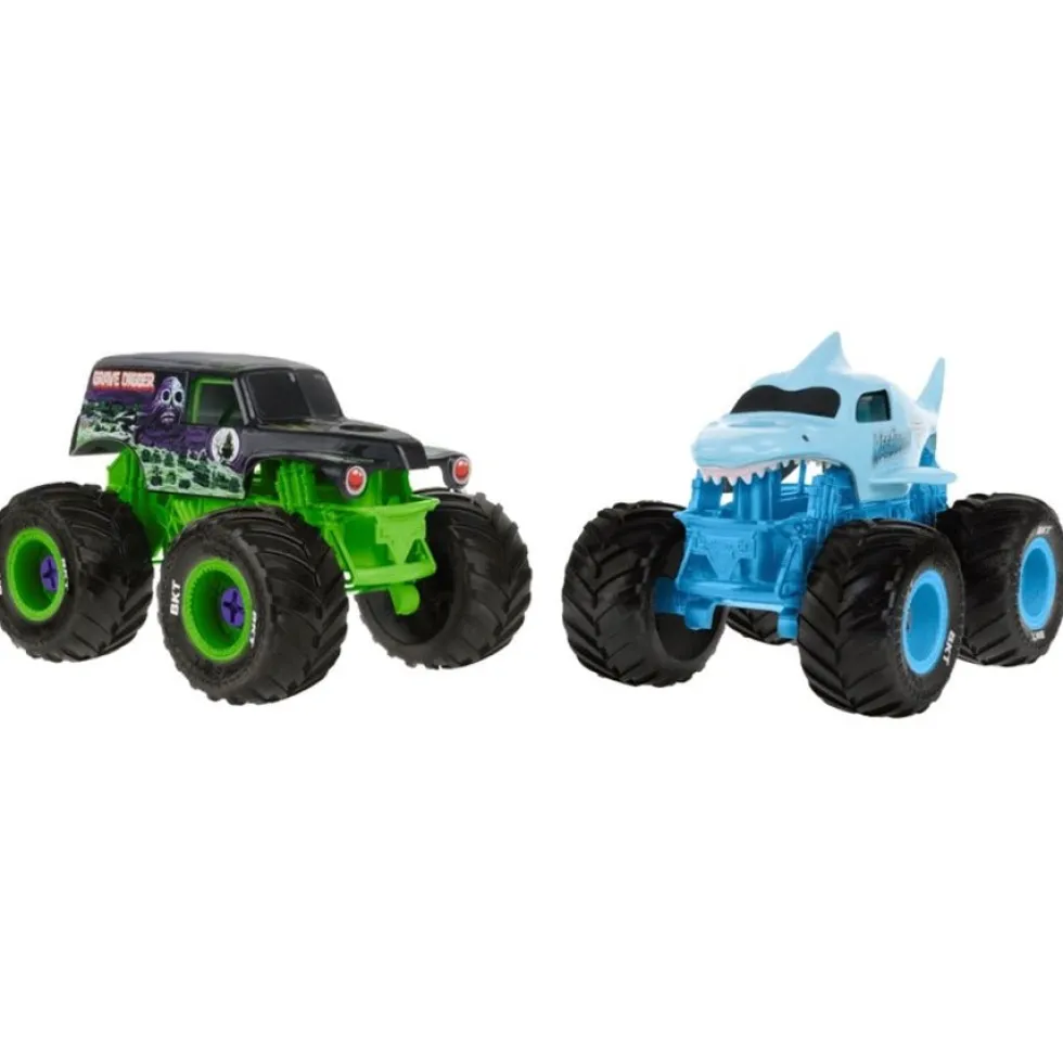 2-pak Mechanix Byg Din Egen Monstertruck med Megalodon & Grave Digger