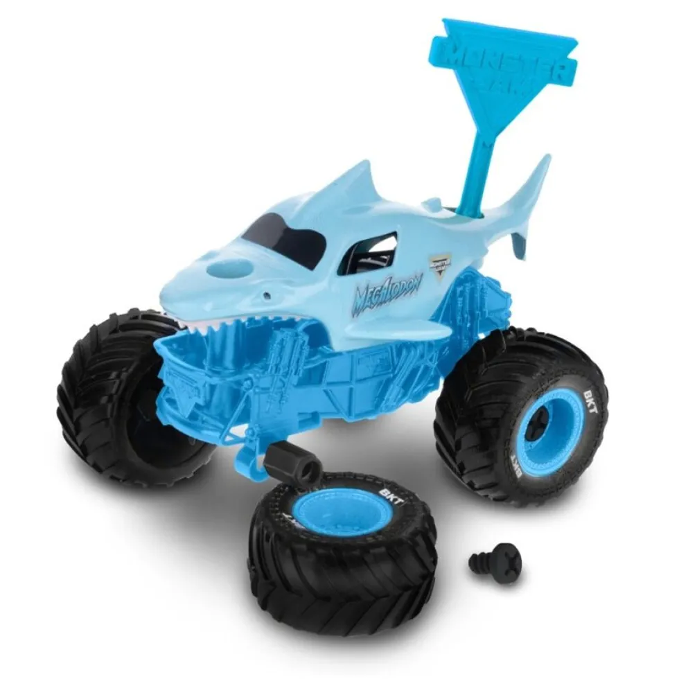 2-pak Mechanix Byg Din Egen Monstertruck med Megalodon & Grave Digger