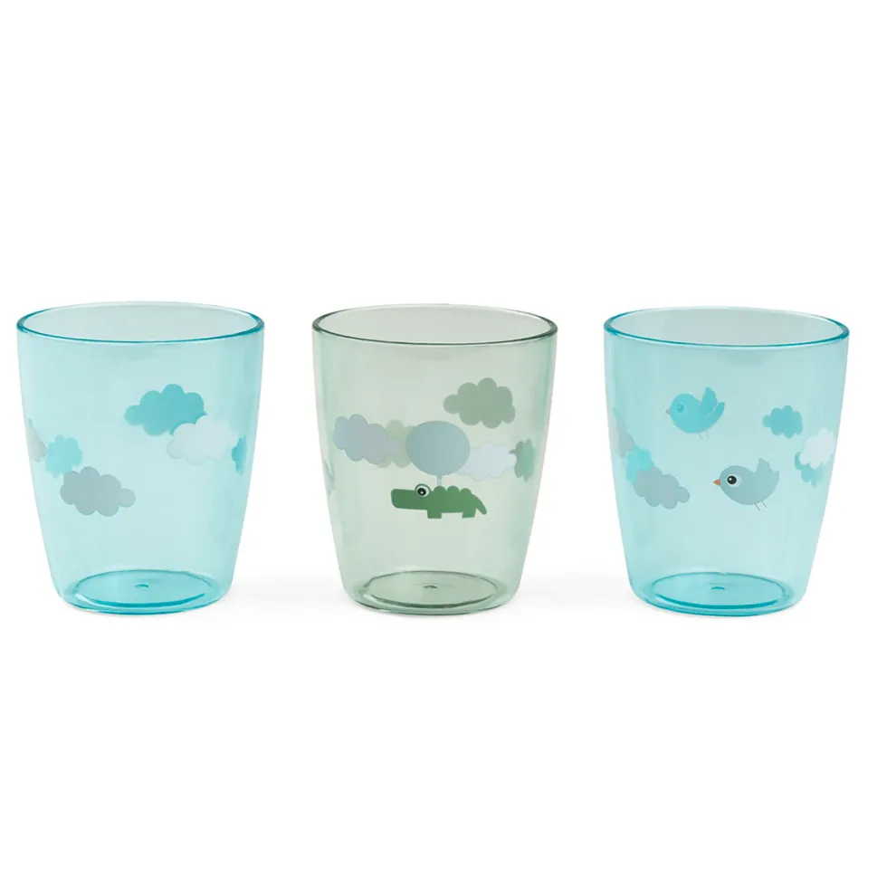 3-Pak Yummy Mini Glas Happy Clouds Green