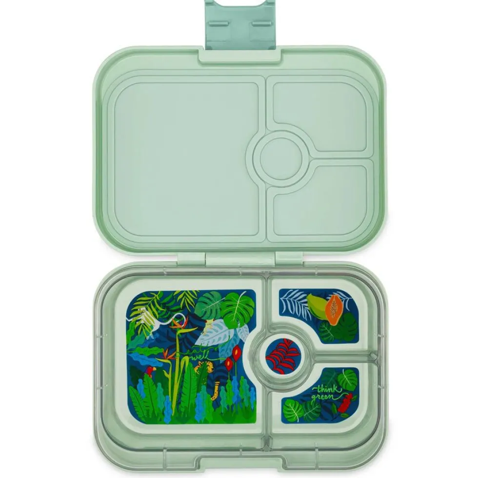 Panino Madkasse med 4 Rum i Sage Green/Jungle Tray