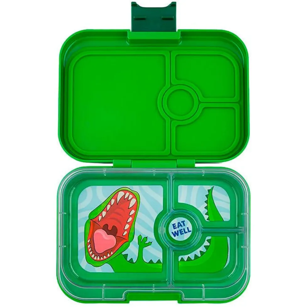 Panino Madkasse Med 4 Rum Jurassic Green/Dinosaur Tray