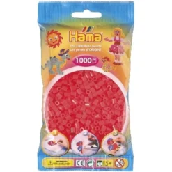 Perler Neon Rød Transparent Frv 35 (1000 stk)
