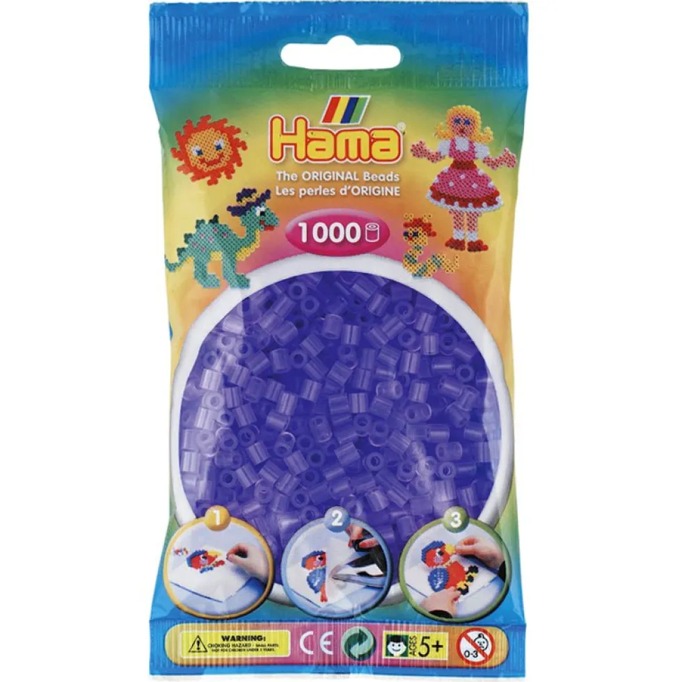 Perler Transparent Lyselilla Frv 74 (1000 stk)