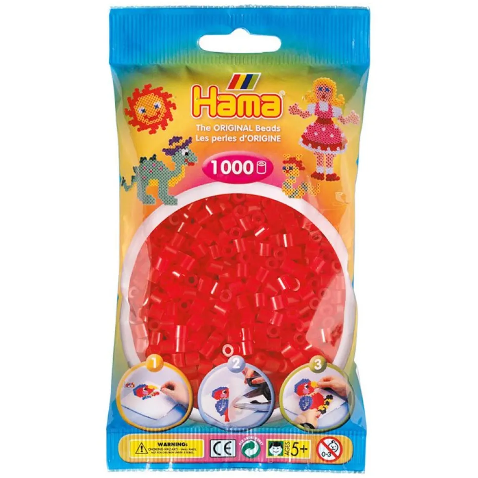 Perler Transparent Rød Frv 13 (1000 stk)
