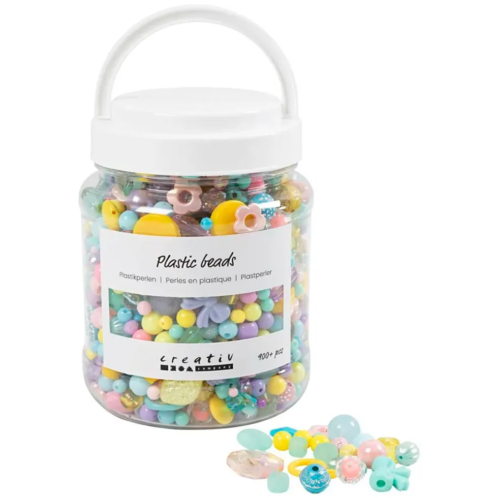 Plastperler i Forskellige Farver (700 ml)