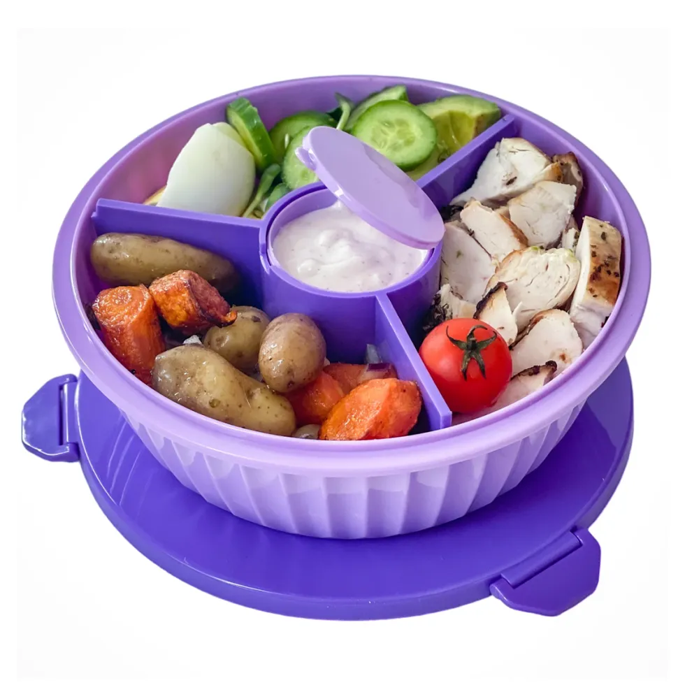 Poke Bowl Madkasse Med Skillevæg Maui Purple