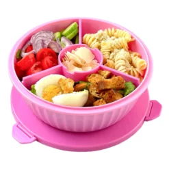 Poke Bowl Madkasse Med Skillevæg Guava Pink