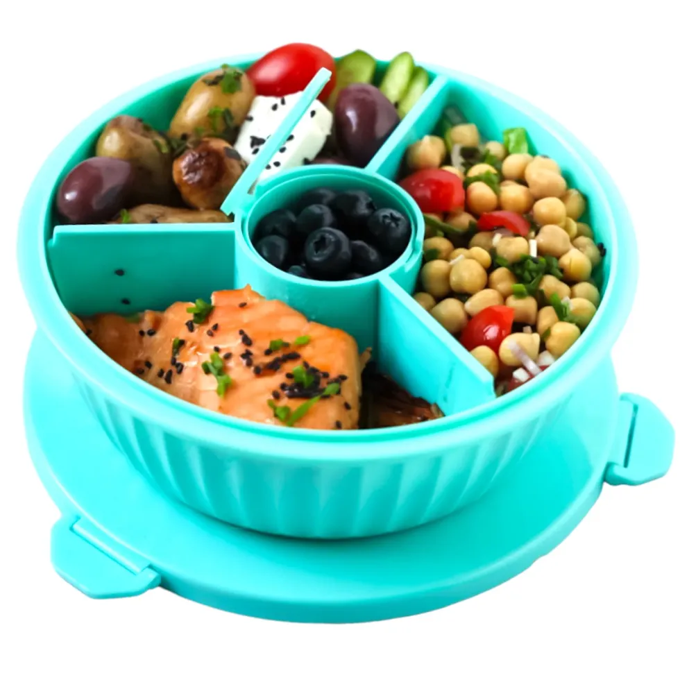 Poke Bowl Madkasse Med Skillevæg Paradise Aqua