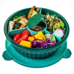Poke Bowl Madkasse Med Skillevæg Kale Green