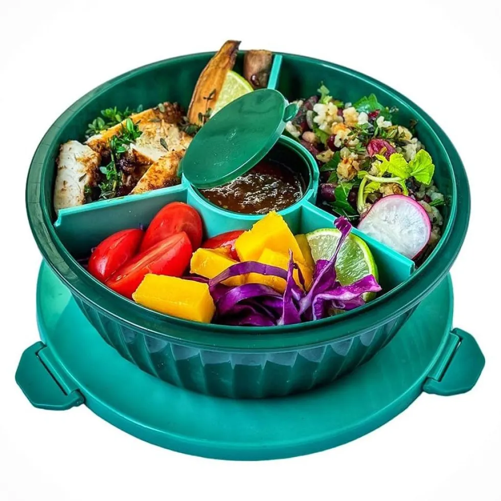 Poke Bowl Madkasse Med Skillevæg Kale Green
