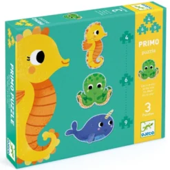 Primo Puslespil med Havets Dyr (4+6+9 brikker)