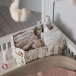 Pusleopbevaringskurv med Hanke i Powder Blossom