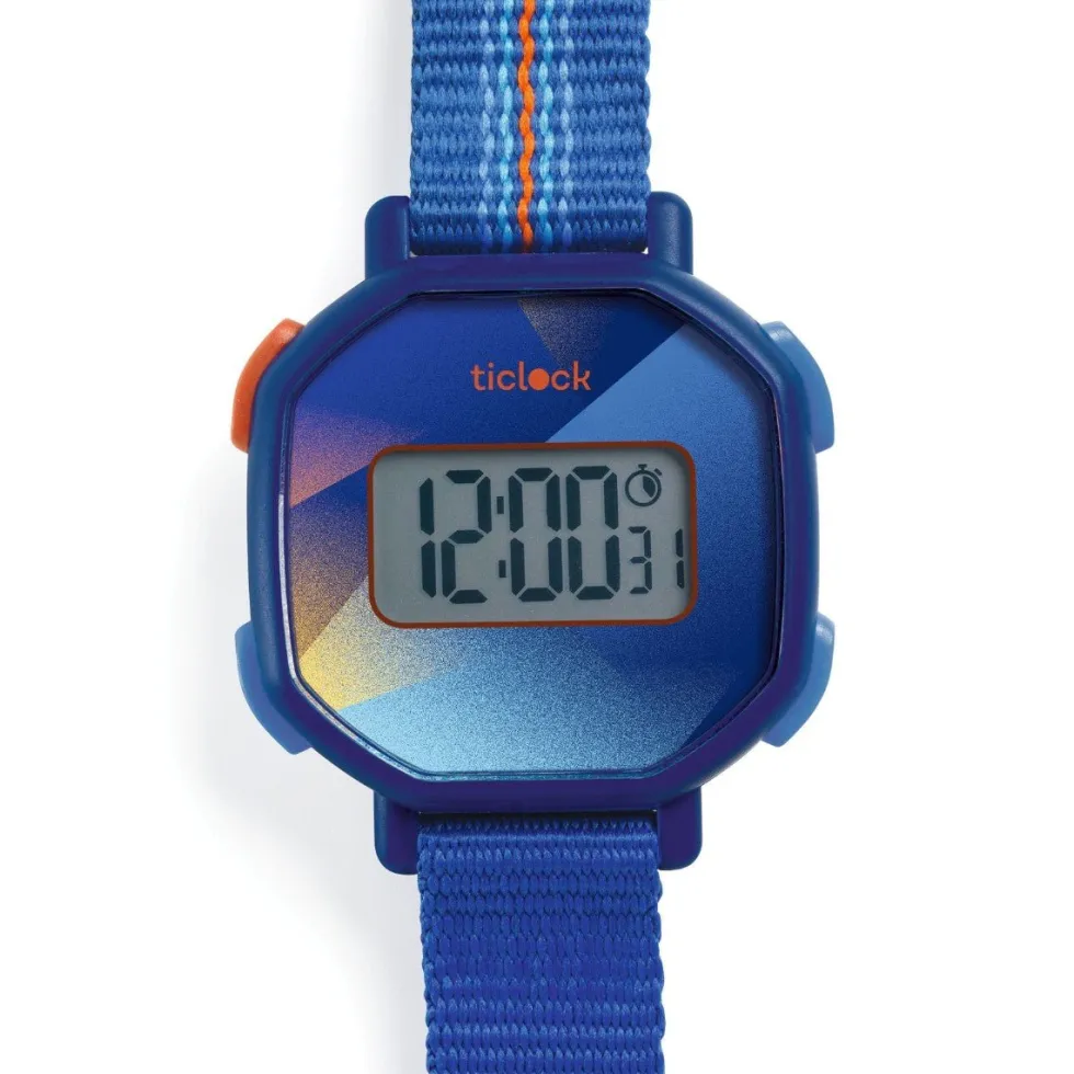 Ticlock Digitalur med Blå Former