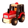 Traktor i træ med gummihjul