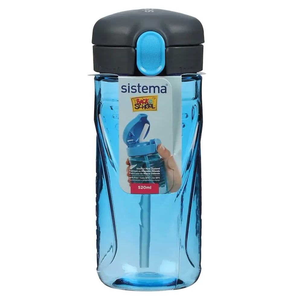 Tritan Quick Flip Flaske i Blå (520 ml)