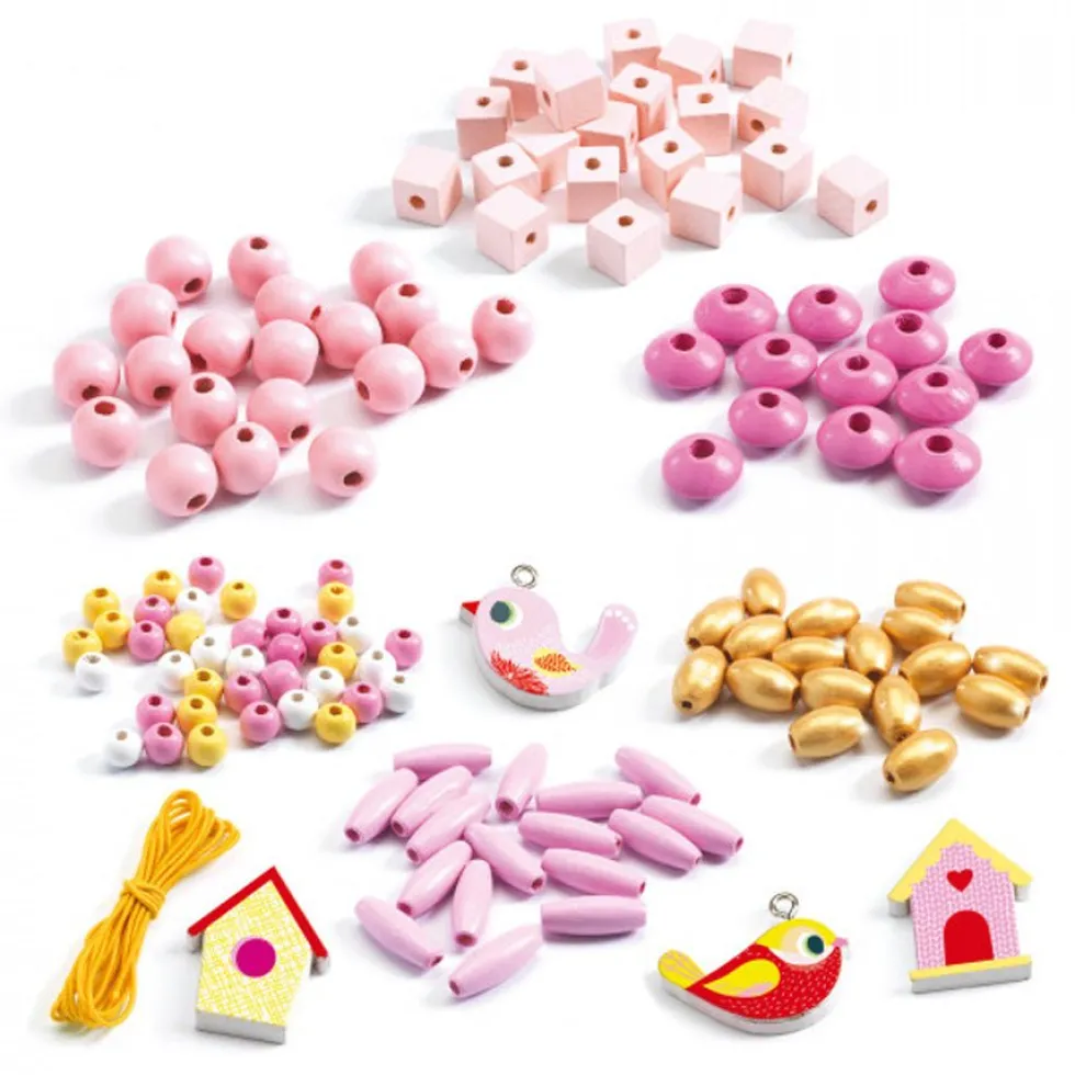 Træperler med Fugle