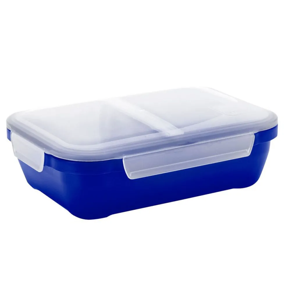 Tætsluttende Madkasse Med Flytbar Skillevæg Royal Blue